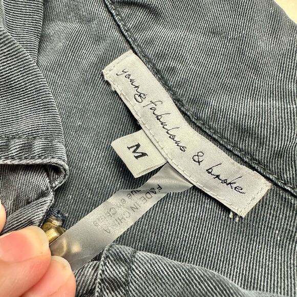 Young Fabulous & Broke Women's Medium Gray 100% Tencel Damon Crop Zip Jacket - Picture 4 of 9